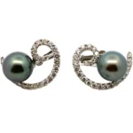 K18WG/K14WG パール・ダイヤモンド ピアス/イヤリング 1.66ct