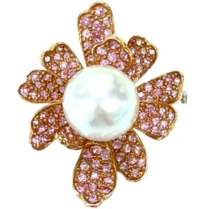 K18 パール・サファイア ブローチ S1.67ct