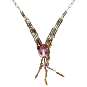 K18K18WG クンツァイト・多色石 ネックレストップ 19.64 ct 0.45 ct