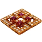 K18 ダイヤモンド・ルビー ブローチ 1.24・0.13 ct