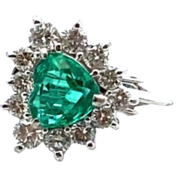 Pt･Pm900 エメラルド・ダイヤモンド ピアス/イヤリング 0.65・0.45ct