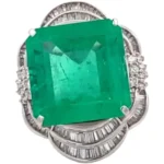 Pt･Pm900 コロンビア産エメラルド・ダイヤモンド リング E16.42・D1.22ct