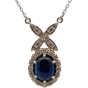 K18WG サファイア・ダイヤモンド ネックレス/ペンダントトップ S2.84・D0.47ct