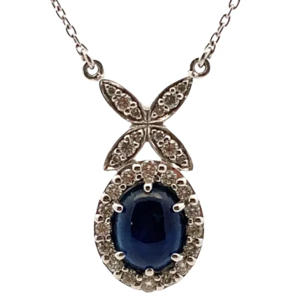 K18WG サファイア・ダイヤモンド ネックレス/ペンダントトップ S2.84・D0.47ct