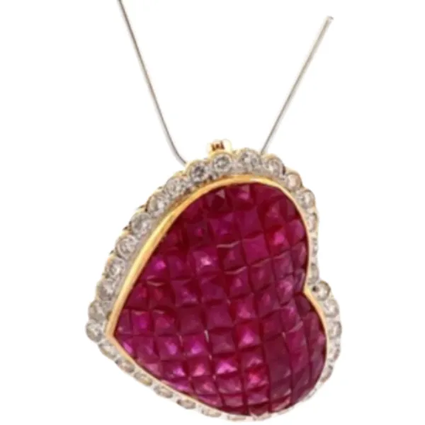 K18 ルビー・ダイヤモンド ブローチ