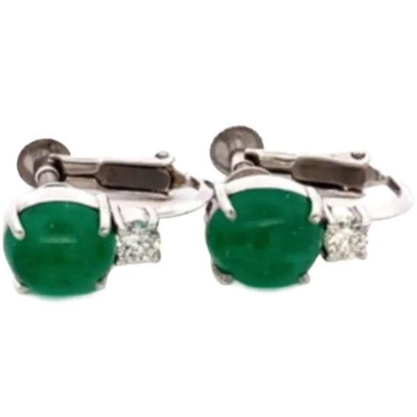 Pt･Pm900 エメラルド・ダイヤモンド ピアス/イヤリング 1.56・1.71 ct 0.11・0.11 ct