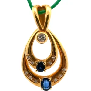 K18 サファイア・ダイヤモンド ネックレス/ペンダントトップ 0.68・0.22ct