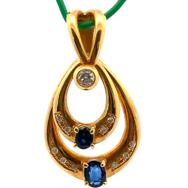 K18 サファイア・ダイヤモンド ネックレス/ペンダントトップ 0.68・0.22ct