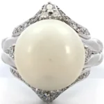 Pt･Pm900 パール・ダイヤモンド リング 0.55ct