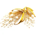 K18 パール・ダイヤモンド ブローチ D0.22ct