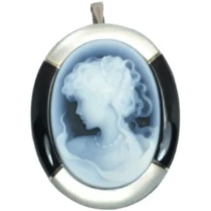 K14 カメオ・シェル・オニキス ブローチ