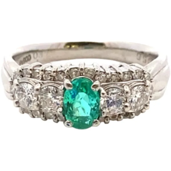 Pt･Pm900 ブラジル産パライバトルマリン・ダイヤモンド リング 0.37・D0.56ct