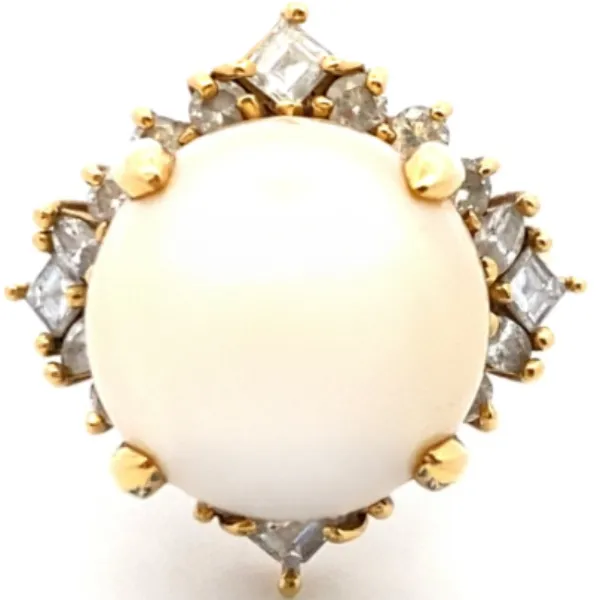 K18 パール・ダイヤモンド リング 1.23ct