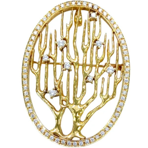 K18 ダイヤモンド ブローチ