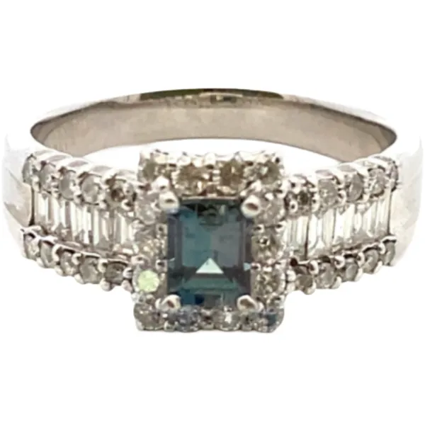 Pt･Pm900 ブラジル産アレキサンドライト・ダイヤモンド リング 0.70.93ct