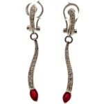 Pt･Pm900 ルビー・ダイヤモンド ピアス/イヤリング 0.97・0.36ct