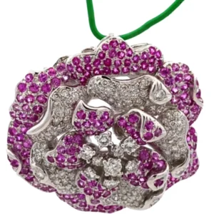 K18 ピンクサファイア・ダイヤモンド ネックレス/ペンダントトップ 5.86・D2.12ct