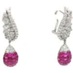 K18WG ルビー・ダイヤモンド ピアス/イヤリング R0.92・R0.92・D0.34・D0.34 ct