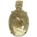 K18 ルチルクォーツ・ダイヤモンド ネックレス/ネックレストップ 24.49 ct 0.528 ct