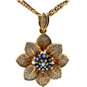 K18 サファイア・ダイヤモンド ネックレス/ペンダントトップ S1.1・0.44ct