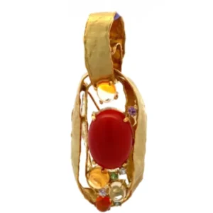 K18 サンゴ・多色石 ネックレス/ペンダントトップ 11.58・2.86・0.38ct