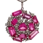 K18WG スピネル・ダイヤモンド ネックレスペンダントトップ 5.38・D0.68 ct