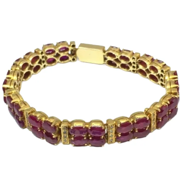Ｘ線結果K18 充填ルビー・ダイヤモンドブレスレット/ バングル