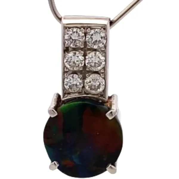 Pt･Pm900 オパール・ダイヤモンド ネックレストップ 3.17 ct 0.48 ct