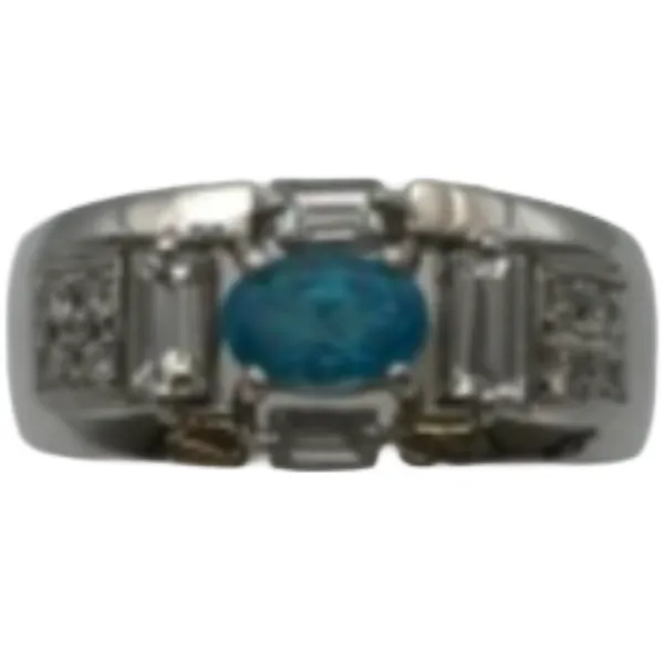 Pt900 パライバトルマリン・ダイヤモンド リング 0.41 ct 0.4 ct