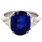 Pt･Pm900 スリランカ産ブルーサファイア・ダイヤモンドリング 6.97 ct D0.75 ct