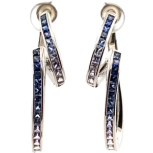 K18WG/K14WG サファイア ピアス/イヤリング S3.37ct