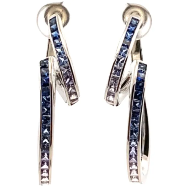 K18WG/K14WG サファイア ピアス/イヤリング S3.37ct