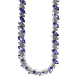 K18WG タンザナイト・ダイヤモンド ネックレス/ペンダントトップ 13.33・D1.00 ct