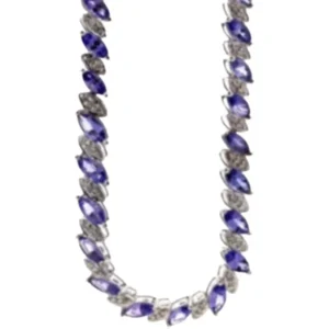 K18WG タンザナイト・ダイヤモンド ネックレス/ペンダントトップ 13.33・D1.00 ct