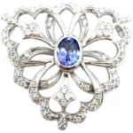 K18WG タンザナイト・ダイヤモンド ネックレス/ペンダントトップ 1.23・1.15ct