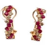 K18 ルビー・ダイヤモンド ピアス/イヤリング R0.35・R0.35・0.26・0.26ct