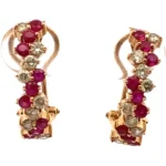 K18 ルビー・ダイヤモンド ピアス/イヤリング R0.35・R0.35・0.26・0.26ct