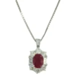 Pt850/Pt900 ビルマ産ルビー・ダイヤモンド ネックレス/ペンダントトップ 2.12 ct D1.45 ct