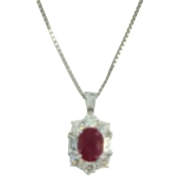 Pt850/Pt900 ビルマ産ルビー・ダイヤモンド ネックレス/ペンダントトップ 2.12 ct D1.45 ct