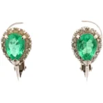 K14WG エメラルド・ダイヤモンド ピアス/イヤリング E1.08・D0.38ct