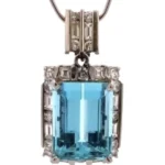 X線結果Pt950 アクアマリン・ダイヤモンド ペンダントトップ