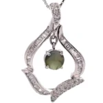 K18/K18WG クリソベリルキャッツアイ・ダイヤモンド ペンダントトップ 1.29・D0.94 ct