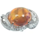 Pt･Pm900 オパール・ダイヤモンド ブローチ