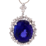 Pt･Pm900 タンザナイト・ダイヤモンド ぺンダントトップ 35.01 ct D2.25 ct