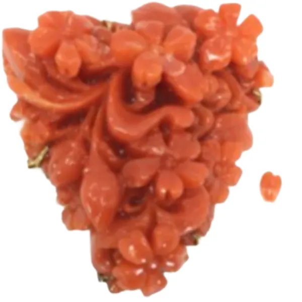 K18 サンゴ ブローチ