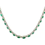 K18WG エメラルド・ダイヤモンド ネックレス E9.00・D1.15ct