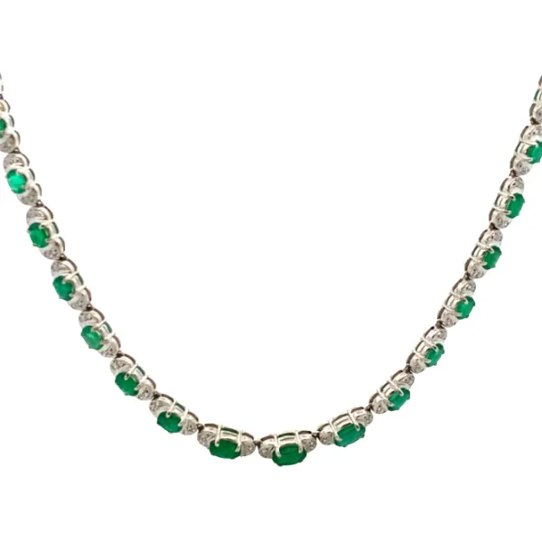 K18WG エメラルド・ダイヤモンド ネックレス E9.00・D1.15ct