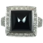 K18WG オニキス・ダイヤモンド リング 5.91 ct 0.53 ct