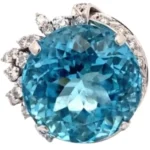 X線結果参照 アクアマリン・ダイヤモンド リング