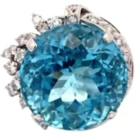 X線結果参照 アクアマリン・ダイヤモンド リング